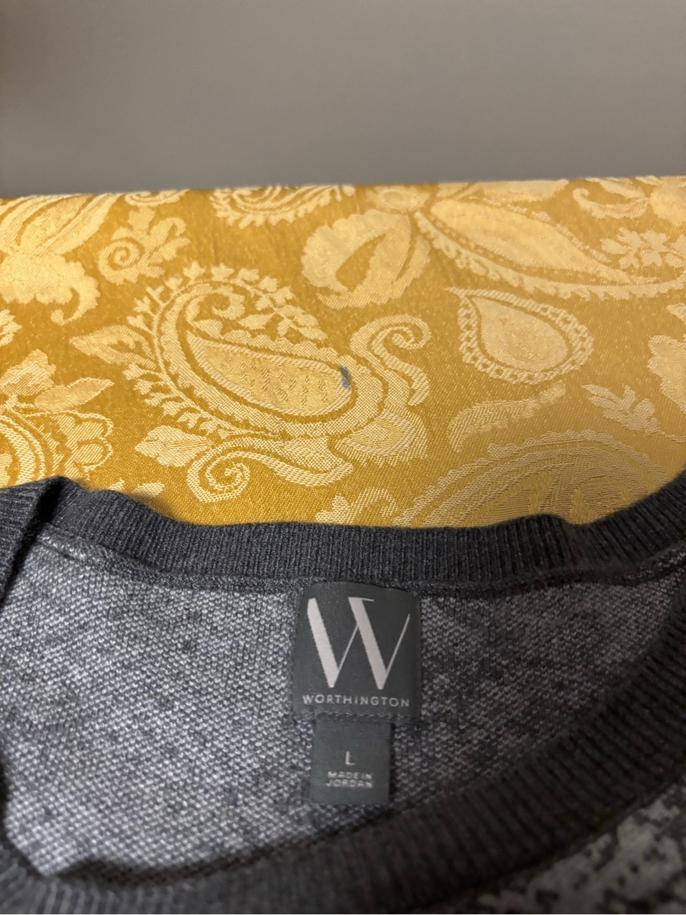 Worthington Gray Snake-Print Crewneck Sweater - Picture 4 of 6